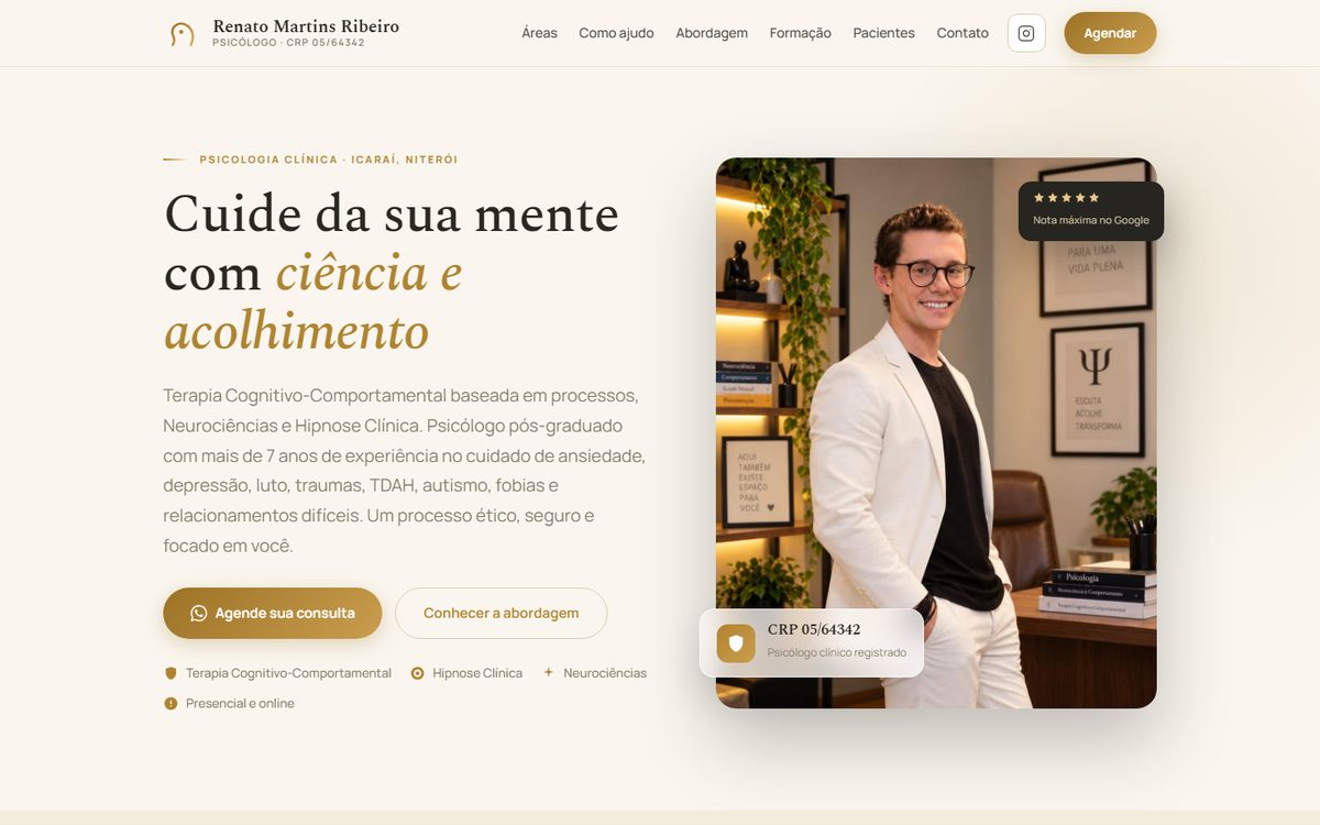 Site do psicólogo Renato Martins Ribeiro